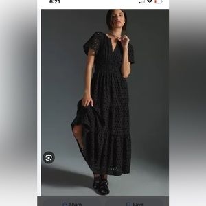 Anthropologie somerset maxi eyelet dress